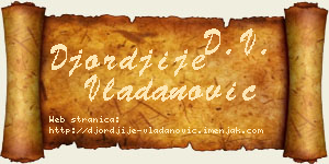 Đorđije Vladanović vizit kartica